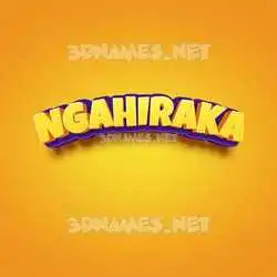 ngahiraka in Orange Toon style - 3D name wallpaper
