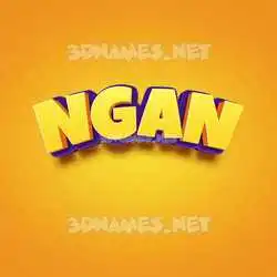 ngan in Orange Toon style - 3D name wallpaper