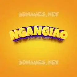 ngangiao in Orange Toon style - 3D name wallpaper