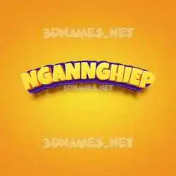 ngannghiep in Orange Toon style - 3D name wallpaper