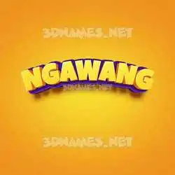 ngawang in Orange Toon style - 3D name wallpaper