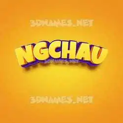 ngchau in Orange Toon style - 3D name wallpaper
