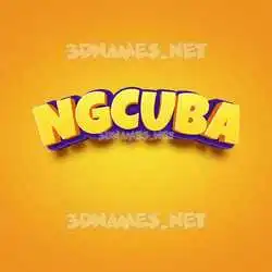 ngcuba in Orange Toon style - 3D name wallpaper