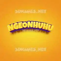 ngeonhuhu in Orange Toon style - 3D name wallpaper