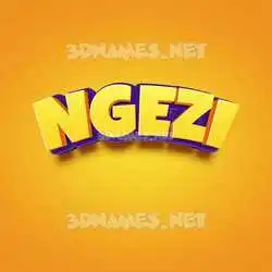 ngezi in Orange Toon style - 3D name wallpaper