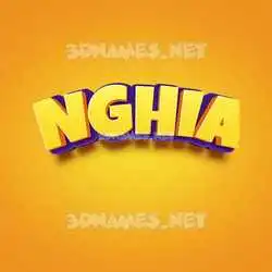 nghia in Orange Toon style - 3D name wallpaper
