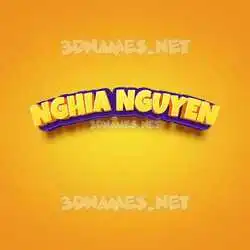 nghia nguyen in Orange Toon style - 3D name wallpaper