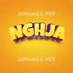 nghja in Orange Toon style - 3D name wallpaper