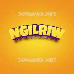 ngilriw in Orange Toon style - 3D name wallpaper