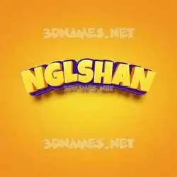 nglshan in Orange Toon style - 3D name wallpaper