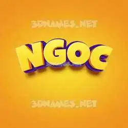 ngoc in Orange Toon style - 3D name wallpaper
