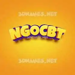 ngocbt in Orange Toon style - 3D name wallpaper