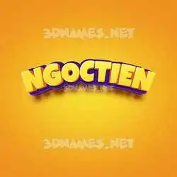 ngoctien in Orange Toon style - 3D name wallpaper