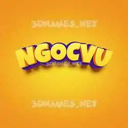 ngocvu in Orange Toon style - 3D name wallpaper