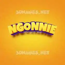 ngonnie in Orange Toon style - 3D name wallpaper