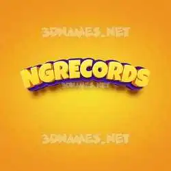 ngrecords in Orange Toon style - 3D name wallpaper