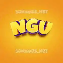 ngu in Orange Toon style - 3D name wallpaper