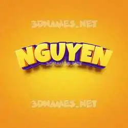 nguyen in Orange Toon style - 3D name wallpaper