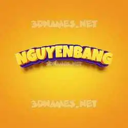 nguyenbang in Orange Toon style - 3D name wallpaper