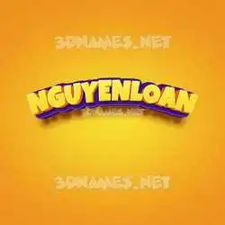 nguyenloan in Orange Toon style - 3D name wallpaper