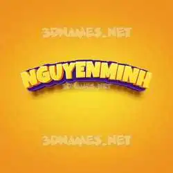 nguyenminh in Orange Toon style - 3D name wallpaper