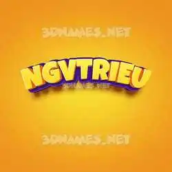 ngvtrieu in Orange Toon style - 3D name wallpaper