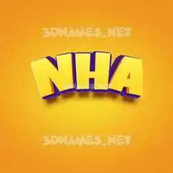 nha in Orange Toon style - 3D name wallpaper