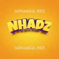 nhadz in Orange Toon style - 3D name wallpaper