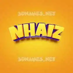 nhaiz in Orange Toon style - 3D name wallpaper