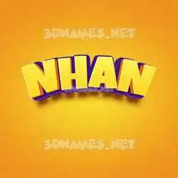 nhan in Orange Toon style - 3D name wallpaper