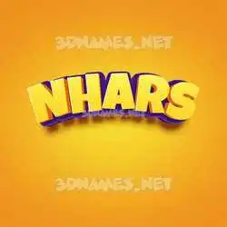 nhars in Orange Toon style - 3D name wallpaper