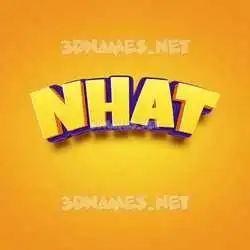 nhat in Orange Toon style - 3D name wallpaper