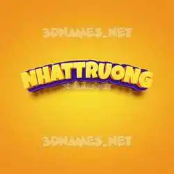 nhattruong in Orange Toon style - 3D name wallpaper