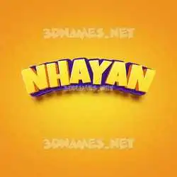 nhayan in Orange Toon style - 3D name wallpaper