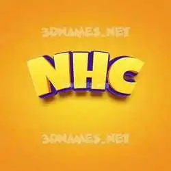 nhc in Orange Toon style - 3D name wallpaper