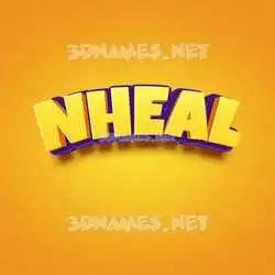 nheal in Orange Toon style - 3D name wallpaper