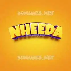 nheeda in Orange Toon style - 3D name wallpaper