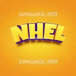 nhel in Orange Toon style - 3D name wallpaper