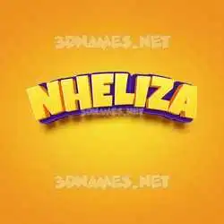 nheliza in Orange Toon style - 3D name wallpaper