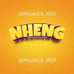 nheng in Orange Toon style - 3D name wallpaper