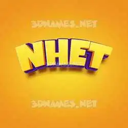 nhet in Orange Toon style - 3D name wallpaper