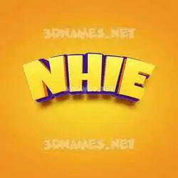 nhie in Orange Toon style - 3D name wallpaper