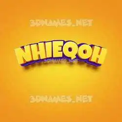 nhieqoh in Orange Toon style - 3D name wallpaper