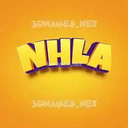 nhla in Orange Toon style - 3D name wallpaper