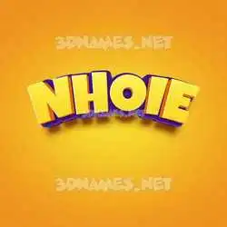 nhoie in Orange Toon style - 3D name wallpaper