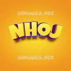 nhoj in Orange Toon style - 3D name wallpaper