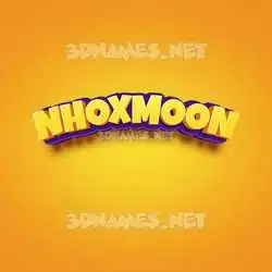 nhoxmoon in Orange Toon style - 3D name wallpaper