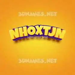 nhoxtjn in Orange Toon style - 3D name wallpaper