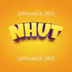 nhut in Orange Toon style - 3D name wallpaper