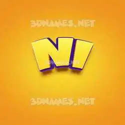 ni in Orange Toon style - 3D name wallpaper